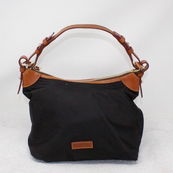 Dooney & Bourke Handbags - Dooney & Bourke Black Nylon Leather Trim Handbag